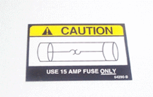 Picture of LABEL, WARNING, 15 AMP FUSE