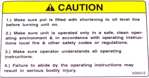 Picture of LABEL, CAUTION, FRYER OPERATION